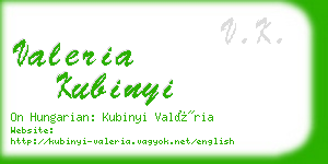 valeria kubinyi business card